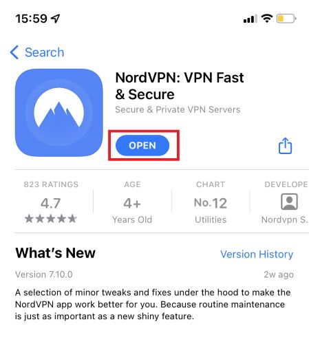 NordVPN öffnen | Spotify Werbung Blockieren