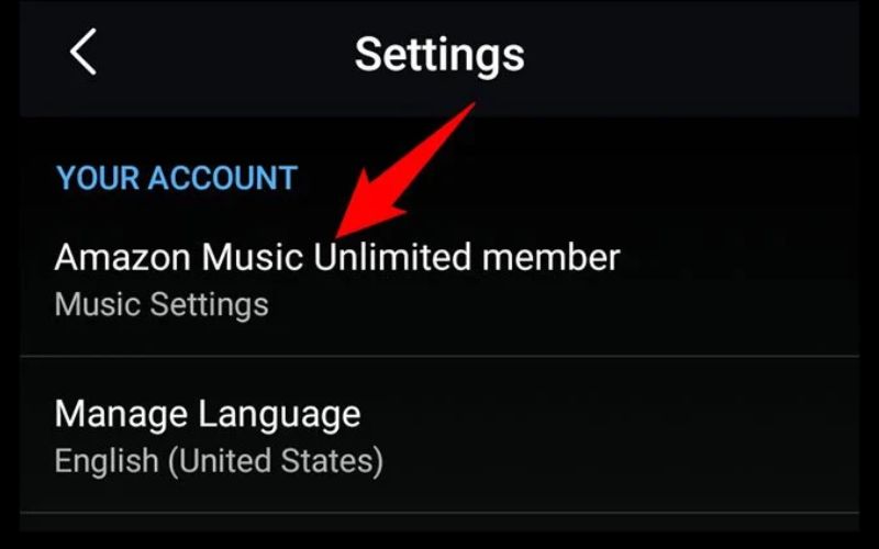 Wählen Sie „Musikeinstellungen“ | Amazon Music Unlimited kündigen
