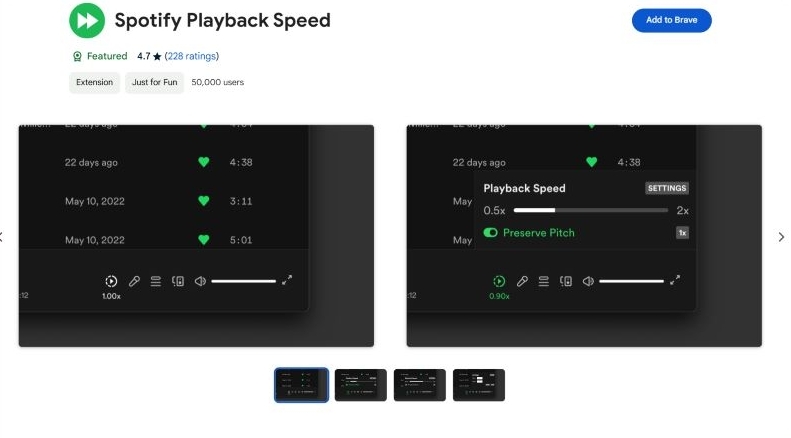 Klicken Sie auf Zu Chrome hinzufügen | spotify wiedergabegeschwindigkeit