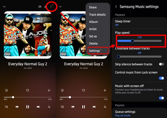 Abschnitt Wiedergabegeschwindigkeit | spotify geschwindigkeit ändern android