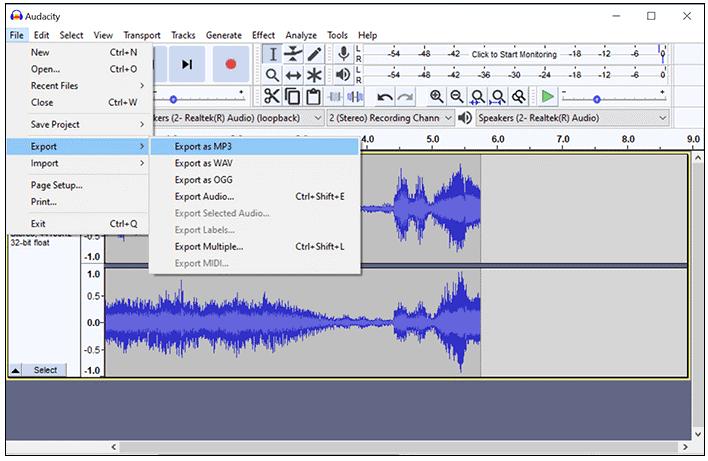 Wählen Sie „Als MP3 exportieren“ | „Amazon Music in MP3 konvertieren“