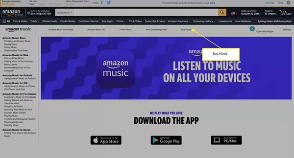 Hit „Musik kaufen“ | Amazon Music in MP3 konvertieren