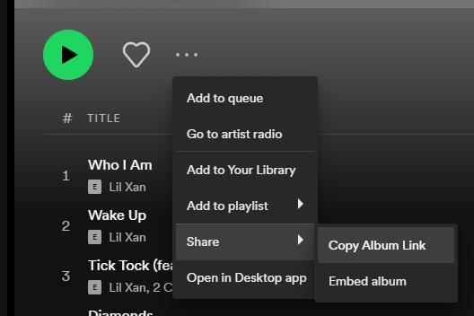 Wählen Sie „Link kopieren | Spotify-Songs auf lokalen MP3-Mac herunterladen“