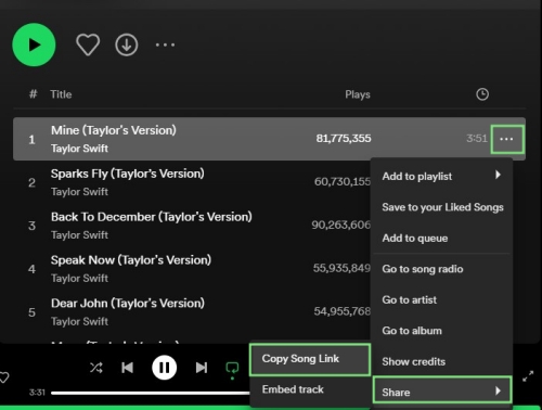 Spotify-Songlink kopieren | Spotify-Songs als MP3 mit 320 Kbit/s herunterladen
