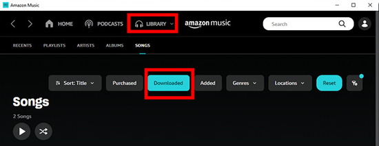Wählen Sie Löschen | Alle Downloads von Amazon Music löschen