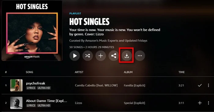 Amazon Music-Alben auf dem Desktop herunterladen | Alben von Amazon Music herunterladen