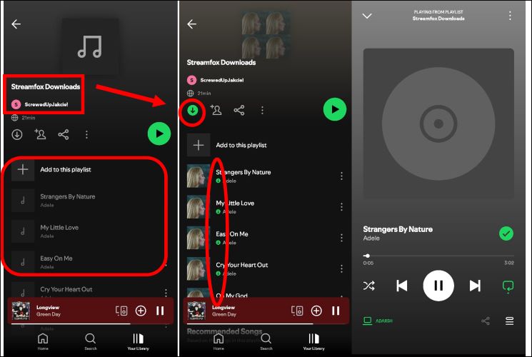 Tippen Sie auf das Download-Symbol | Laden Sie lokale Dateien auf Spotify herunter
