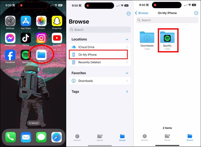 Auf meinem iPhone surfen | Lokale Dateien auf Spotify herunterladen