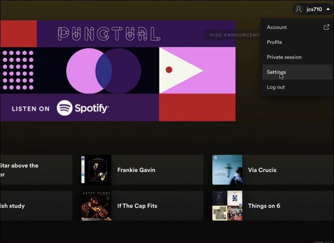 Wählen Sie „Einstellungen“ | „Lokale Dateien auf Spotify herunterladen“
