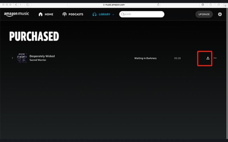 gehe zu „Gekauft“ | Amazon Music auf SD-Karte herunterladen