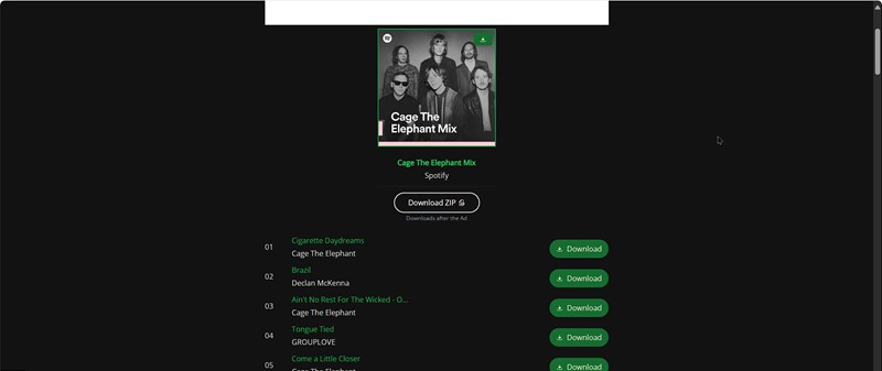 click Download ZIP | SpotifyDown