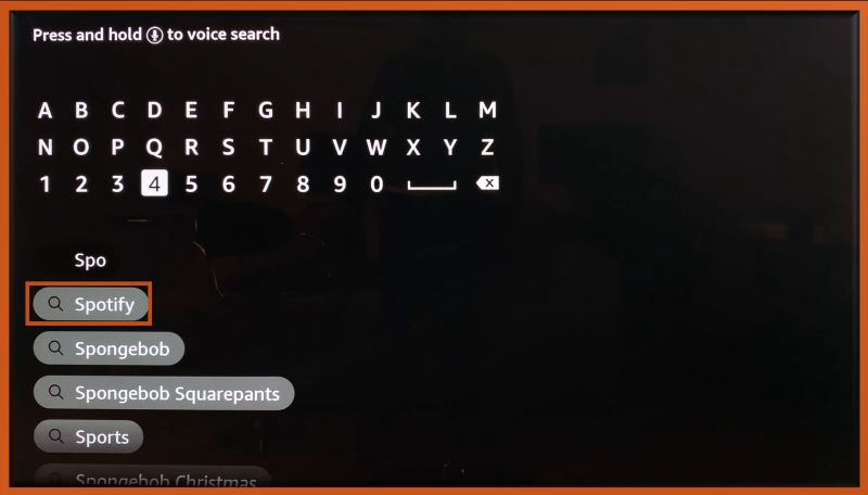 Geben Sie Spotify ein | Spotify auf dem Fire TV Stick