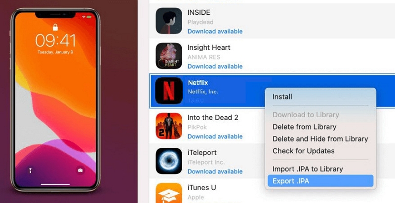 IPA exportieren | So schauen Sie Netflix offline auf dem Mac