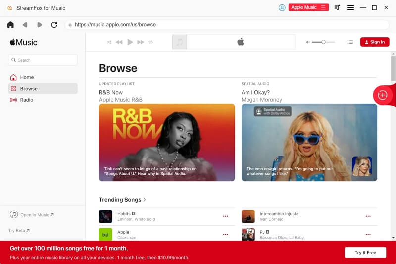 Zugriff auf Apple Music StreamFox | Apple Music-Songs auf MP3-Player herunterladen