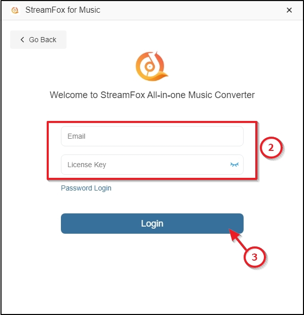 Lizenz eingeben | StreamFox All in One Converter Benutzerhandbuch