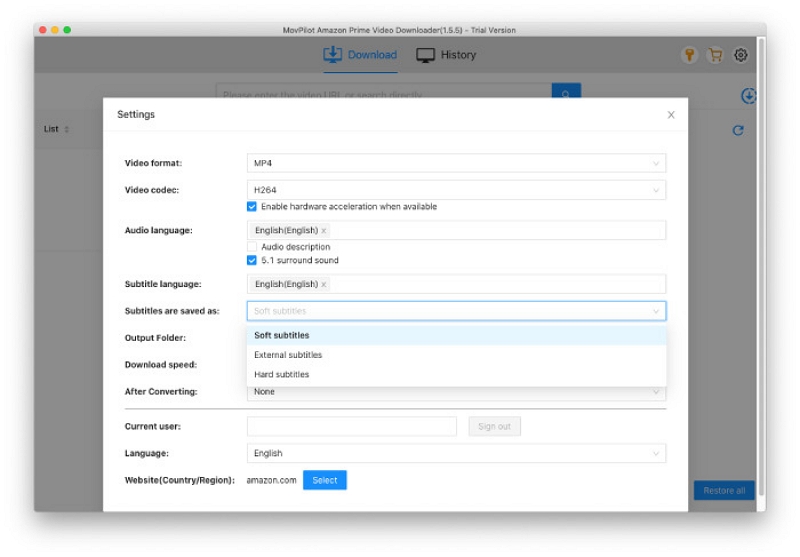Videoqualitätseinstellungen | Amazon Prime Video-Downloader