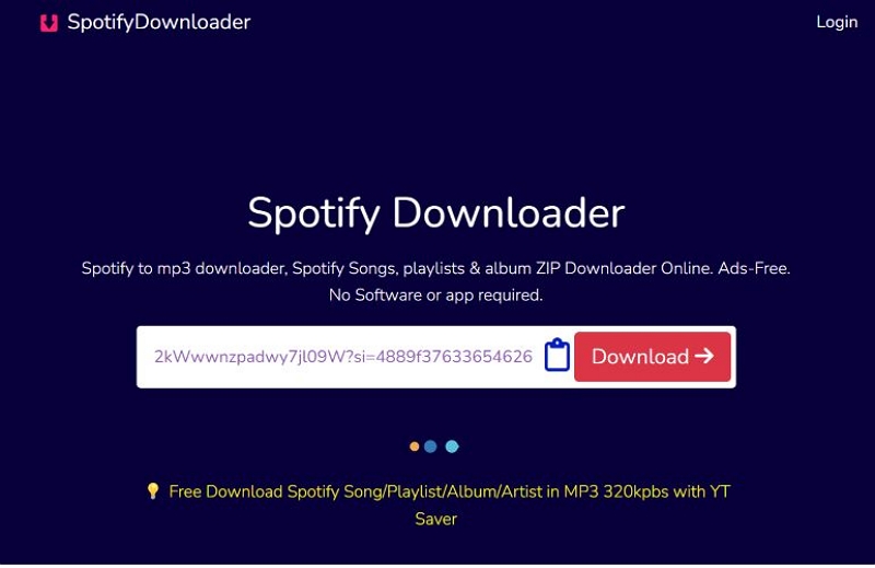 Klicken Sie auf Herunterladen | 320kbps Spotify Downloaders