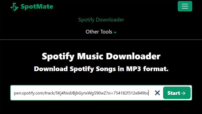 drücken Sie Start | 320kbps Spotify Downloaders
