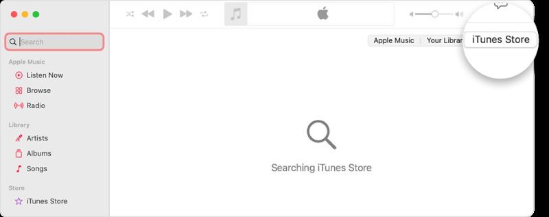 Wählen Sie iTunes Store | Laden Sie Apple Music-Songs auf den MP3-Player herunter