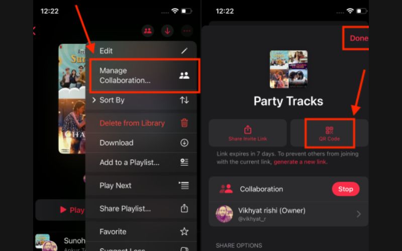 QR-Code auswählen | Eine geteilte Playlist auf Apple Music erstellen
