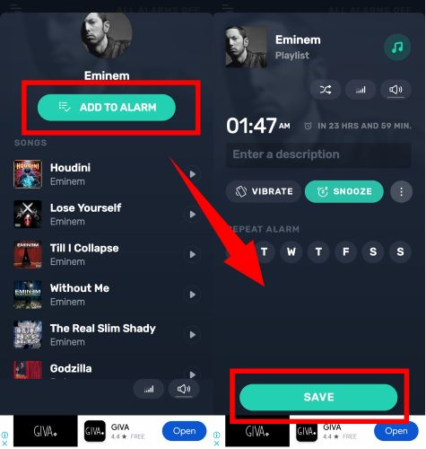 Neuen Wecker speichern | Set Spotify as Alarm