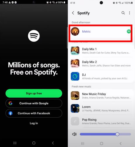 Playlists auswählen | Set Spotify as Alarm