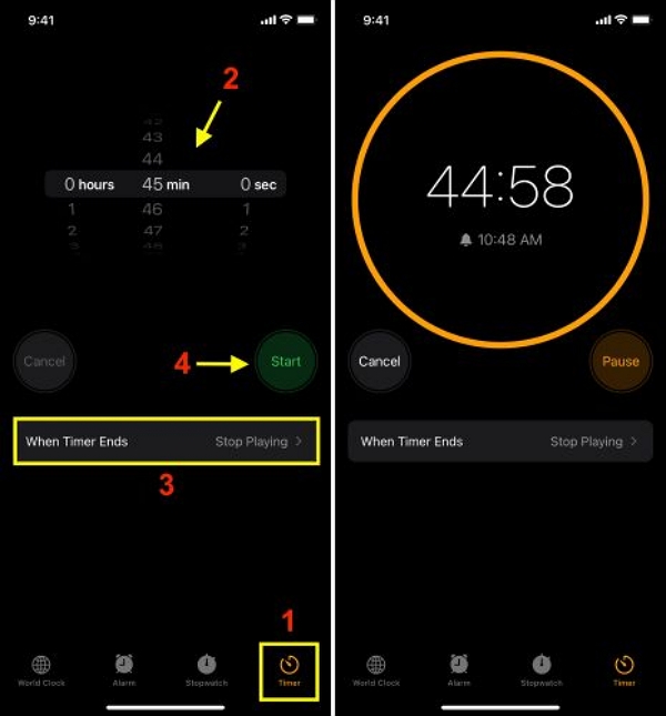 drücken Sie Start | spotify sleep timer