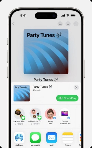 Wähle eine Freigabeoption | Apple Music-Mediathek freigeben