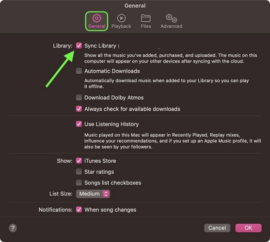 tippe auf „OK“ | Apple Music-Mediathek teilen