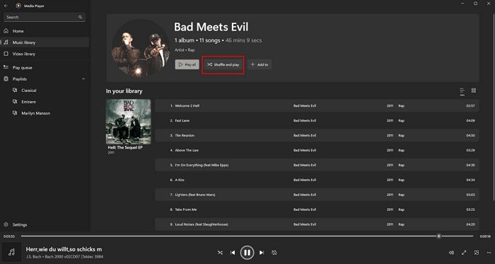 Zufallswiedergabe von Musik im Windows Media Player | Zufallswiedergabe auf Spotify