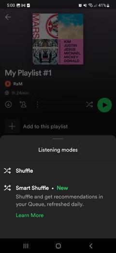 wähle Shuffle | Shuffle auf Spotify