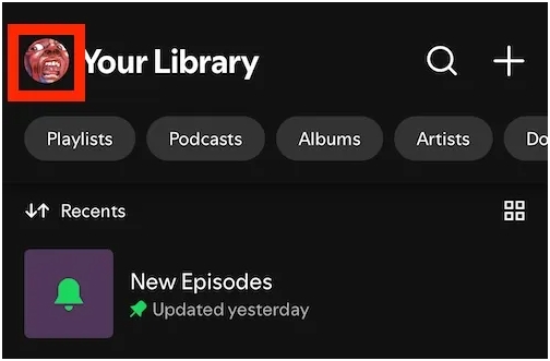 Wähle Einstellungen und Datenschutz | Spotify in WAV