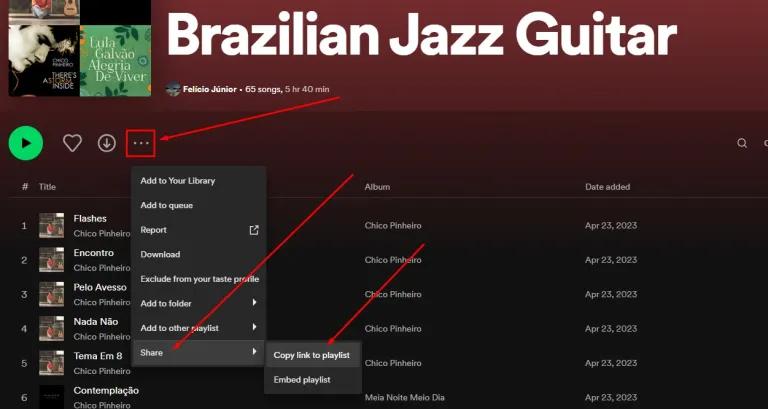 Wählen Sie „Link zur Playlist kopieren“ | Laden Sie Spotify-Playlists offline auf Ihr Telefon oder Ihren Computer herunter