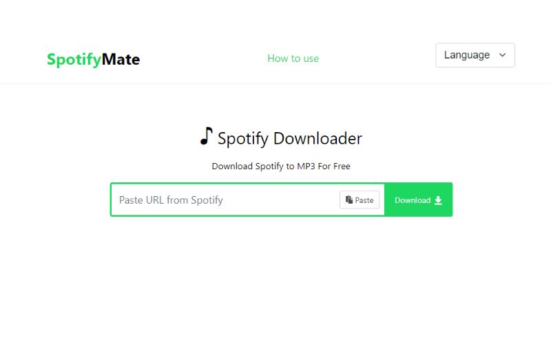 füge den kopierten Link SpotifyMate ein | Lade Spotify-Wiedergabelisten offline auf dein Handy oder deinen Computer herunter