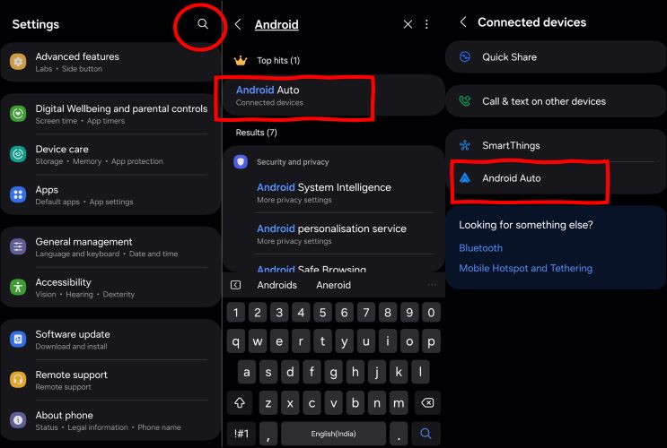 Nach Android Auto suchen | Spotify spielt automatisch Musik ab