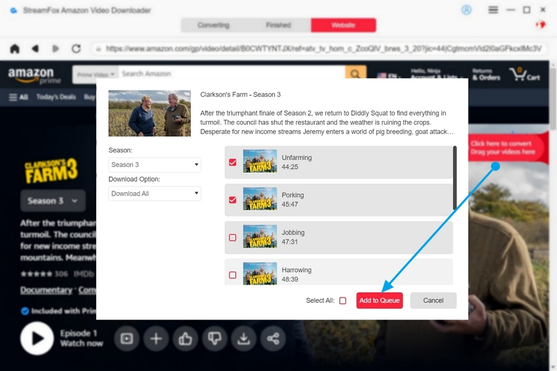 Zur Warteschlange hinzufügen | Amazon Prime Video-App für Smart-TV herunterladen