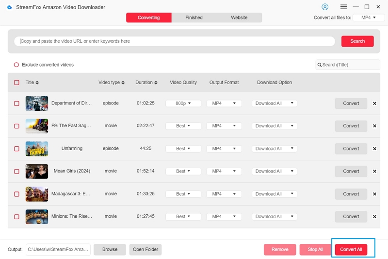 Ausgabedatei anzeigen | Amazon Prime Video-Downloader