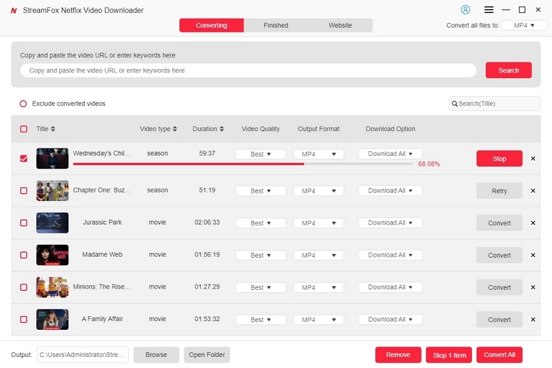 Downloadvorgang stoppen | StreamFox Netflix Video Downloader Benutzerhandbuch