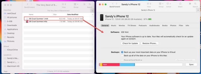 saved trimmed file | Set Spotify Music as Ringtone