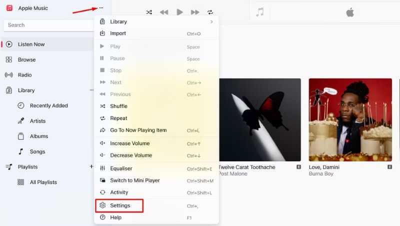 Schaltfläche „Aktionen in der Seitenleiste“ auswählen | Songs auf Apple Music überblenden