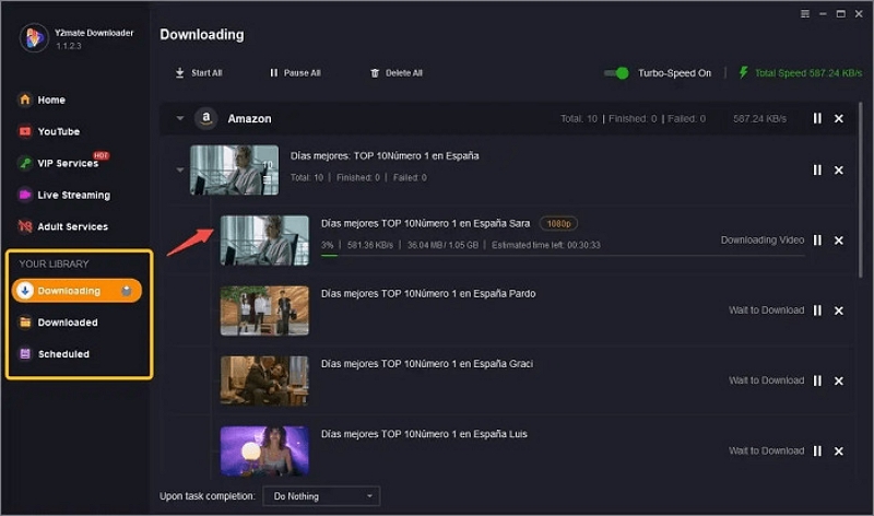 Zeigen Sie Ihren Download-Fortschritt an | Video-Downloader Amazon Prime